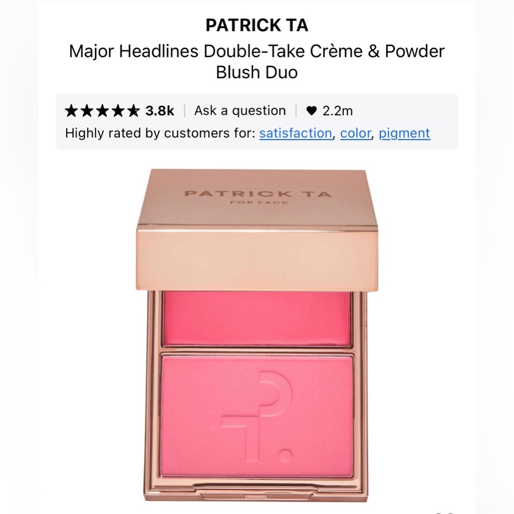 Patrick Ta Major Headlines Crème & Powder Blush Duo compact She’s That Girl box